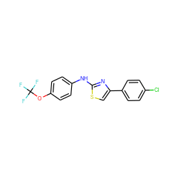 FC(F)(F)Oc1ccc(Nc2nc(-c3ccc(Cl)cc3)cs2)cc1 ZINC000002582366