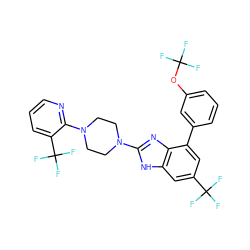 FC(F)(F)Oc1cccc(-c2cc(C(F)(F)F)cc3[nH]c(N4CCN(c5ncccc5C(F)(F)F)CC4)nc23)c1 ZINC000038157645