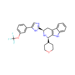 FC(F)(F)Oc1cccc(-c2cnc([C@H]3Cc4c([nH]c5ccccc45)[C@@H](C4CCOCC4)N3)[nH]2)c1 ZINC000653720526