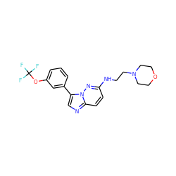 FC(F)(F)Oc1cccc(-c2cnc3ccc(NCCN4CCOCC4)nn23)c1 ZINC000113134583