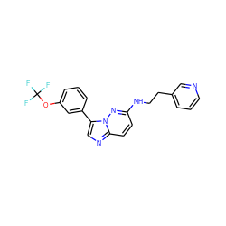 FC(F)(F)Oc1cccc(-c2cnc3ccc(NCCc4cccnc4)nn23)c1 ZINC000073292368