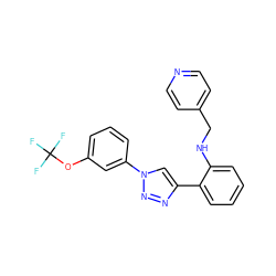 FC(F)(F)Oc1cccc(-n2cc(-c3ccccc3NCc3ccncc3)nn2)c1 ZINC000040952157