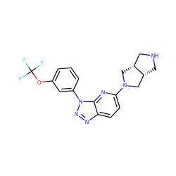 FC(F)(F)Oc1cccc(-n2nnc3ccc(N4C[C@@H]5CNC[C@@H]5C4)nc32)c1 ZINC000073387213