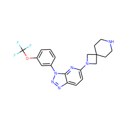 FC(F)(F)Oc1cccc(-n2nnc3ccc(N4CC5(CCNCC5)C4)nc32)c1 ZINC000073293330