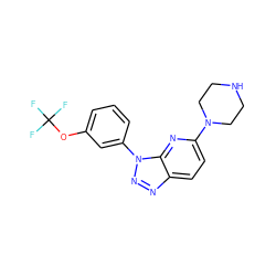 FC(F)(F)Oc1cccc(-n2nnc3ccc(N4CCNCC4)nc32)c1 ZINC000073293329