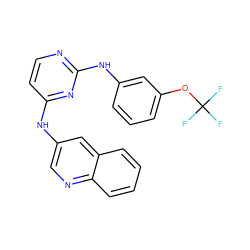 FC(F)(F)Oc1cccc(Nc2nccc(Nc3cnc4ccccc4c3)n2)c1 ZINC000071297009