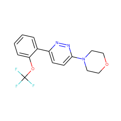 FC(F)(F)Oc1ccccc1-c1ccc(N2CCOCC2)nn1 ZINC000045353949