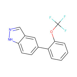 FC(F)(F)Oc1ccccc1-c1ccc2[nH]ncc2c1 ZINC000169329427