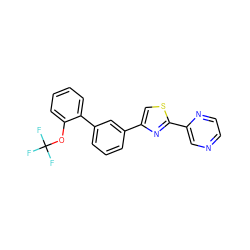 FC(F)(F)Oc1ccccc1-c1cccc(-c2csc(-c3cnccn3)n2)c1 ZINC000058583248