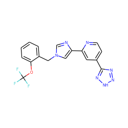 FC(F)(F)Oc1ccccc1Cn1cnc(-c2cc(-c3nn[nH]n3)ccn2)c1 ZINC000225937971