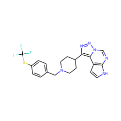 FC(F)(F)Sc1ccc(CN2CCC(c3nnn4cnc5[nH]ccc5c34)CC2)cc1 ZINC001772632624