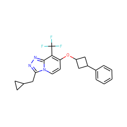 FC(F)(F)c1c(OC2CC(c3ccccc3)C2)ccn2c(CC3CC3)nnc12 ZINC001772630431