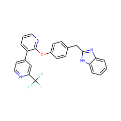 FC(F)(F)c1cc(-c2cccnc2Oc2ccc(Cc3nc4ccccc4[nH]3)cc2)ccn1 ZINC000148450327