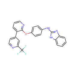 FC(F)(F)c1cc(-c2cccnc2Oc2ccc(Nc3nc4ccccc4[nH]3)cc2)ccn1 ZINC000169703158