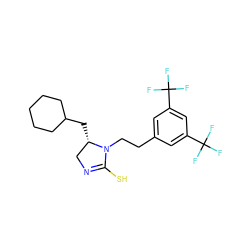 FC(F)(F)c1cc(CCN2C(S)=NC[C@@H]2CC2CCCCC2)cc(C(F)(F)F)c1 ZINC000015952552