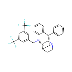 FC(F)(F)c1cc(CN[C@H]2C3CCN(CC3)[C@H]2C(c2ccccc2)c2ccccc2)cc(C(F)(F)F)c1 ZINC000036415058