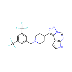 FC(F)(F)c1cc(CN2CCC(c3nnn4cnc5[nH]ccc5c34)CC2)cc(C(F)(F)F)c1 ZINC001772630234