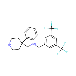 FC(F)(F)c1cc(CNCC2(c3ccccc3)CCNCC2)cc(C(F)(F)F)c1 ZINC000027523318