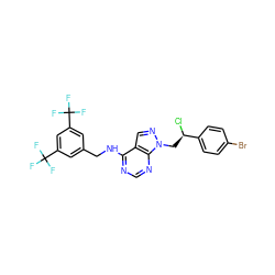 FC(F)(F)c1cc(CNc2ncnc3c2cnn3C[C@@H](Cl)c2ccc(Br)cc2)cc(C(F)(F)F)c1 ZINC000096272489