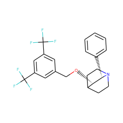 FC(F)(F)c1cc(CO[C@H]2C3CCN(CC3)[C@H]2c2ccccc2)cc(C(F)(F)F)c1 ZINC000029463892