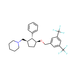 FC(F)(F)c1cc(CO[C@H]2CC[C@@H](CN3CCCCC3)[C@@H]2c2ccccc2)cc(C(F)(F)F)c1 ZINC000036324253