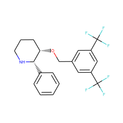 FC(F)(F)c1cc(CO[C@H]2CCCN[C@H]2c2ccccc2)cc(C(F)(F)F)c1 ZINC000003809445