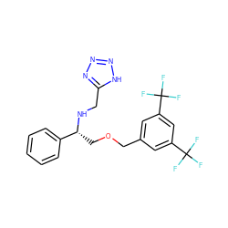 FC(F)(F)c1cc(COC[C@@H](NCc2nnn[nH]2)c2ccccc2)cc(C(F)(F)F)c1 ZINC000027642960