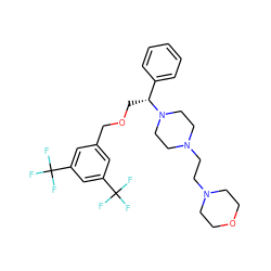 FC(F)(F)c1cc(COC[C@H](c2ccccc2)N2CCN(CCN3CCOCC3)CC2)cc(C(F)(F)F)c1 ZINC000027518392