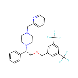 FC(F)(F)c1cc(COC[C@H](c2ccccc2)N2CCN(Cc3ccccn3)CC2)cc(C(F)(F)F)c1 ZINC000022926999