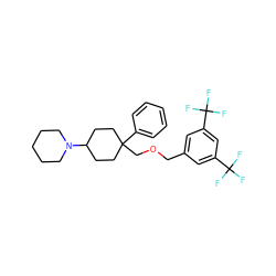 FC(F)(F)c1cc(COCC2(c3ccccc3)CCC(N3CCCCC3)CC2)cc(C(F)(F)F)c1 ZINC000103250853