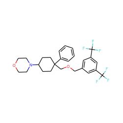 FC(F)(F)c1cc(COCC2(c3ccccc3)CCC(N3CCOCC3)CC2)cc(C(F)(F)F)c1 ZINC000103250829