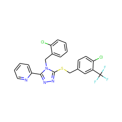 FC(F)(F)c1cc(CSc2nnc(-c3ccccn3)n2Cc2ccccc2Cl)ccc1Cl ZINC000066136491