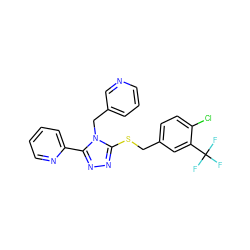 FC(F)(F)c1cc(CSc2nnc(-c3ccccn3)n2Cc2cccnc2)ccc1Cl ZINC000066122926