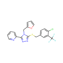 FC(F)(F)c1cc(CSc2nnc(-c3ccccn3)n2Cc2ccco2)ccc1Cl ZINC000066136373