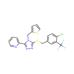 FC(F)(F)c1cc(CSc2nnc(-c3ccccn3)n2Cc2cccs2)ccc1Cl ZINC000066128488