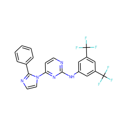 FC(F)(F)c1cc(Nc2nccc(-n3ccnc3-c3ccccc3)n2)cc(C(F)(F)F)c1 ZINC000013489741