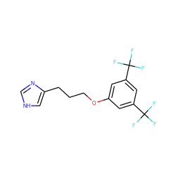 FC(F)(F)c1cc(OCCCc2c[nH]cn2)cc(C(F)(F)F)c1 ZINC000013580344