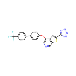 FC(F)(F)c1ccc(-c2ccc(Oc3cncc4sc(-c5nnn[nH]5)cc34)cc2)cc1 ZINC000040951012