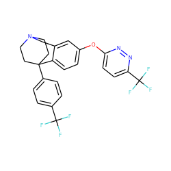 FC(F)(F)c1ccc(C23CCN(CC2)Cc2cc(Oc4ccc(C(F)(F)F)nn4)ccc23)cc1 ZINC000114350195