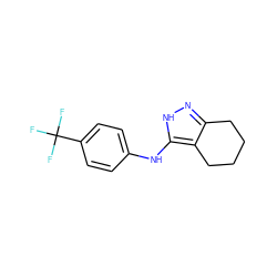 FC(F)(F)c1ccc(Nc2[nH]nc3c2CCCC3)cc1 ZINC000013781032