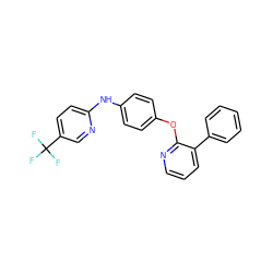 FC(F)(F)c1ccc(Nc2ccc(Oc3ncccc3-c3ccccc3)cc2)nc1 ZINC000139317382