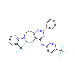 FC(F)(F)c1ccc(Nc2nc(-c3ccccc3)nc3c2CCN(c2ncccc2C(F)(F)F)CC3)nc1 ZINC000147140620