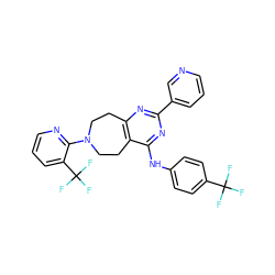 FC(F)(F)c1ccc(Nc2nc(-c3cccnc3)nc3c2CCN(c2ncccc2C(F)(F)F)CC3)cc1 ZINC000147364035