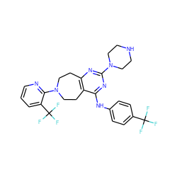 FC(F)(F)c1ccc(Nc2nc(N3CCNCC3)nc3c2CCN(c2ncccc2C(F)(F)F)CC3)cc1 ZINC000064559308