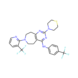 FC(F)(F)c1ccc(Nc2nc(N3CCSCC3)nc3c2CCN(c2ncccc2C(F)(F)F)CC3)cc1 ZINC000064573412