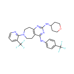 FC(F)(F)c1ccc(Nc2nc(NC3CCOCC3)nc3c2CCN(c2ncccc2C(F)(F)F)CC3)cc1 ZINC000200431439