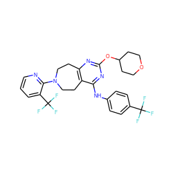 FC(F)(F)c1ccc(Nc2nc(OC3CCOCC3)nc3c2CCN(c2ncccc2C(F)(F)F)CC3)cc1 ZINC000144245326