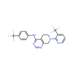 FC(F)(F)c1ccc(Nc2ncnc3c2CCN(c2ncccc2C(F)(F)F)C3)cc1 ZINC000038309687