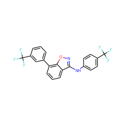 FC(F)(F)c1ccc(Nc2noc3c(-c4cccc(C(F)(F)F)c4)cccc23)cc1 ZINC000045290558