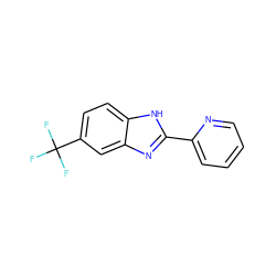 FC(F)(F)c1ccc2[nH]c(-c3ccccn3)nc2c1 ZINC000107793430